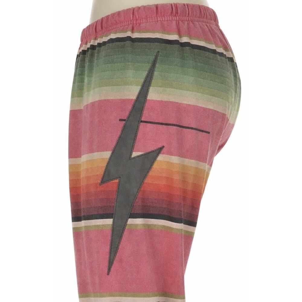 ⚡️Aviator Nation Y2K Stripe Sweatpants Lightning Bolt Pink Joggers Pants XS USA - Picture 2 of 10
